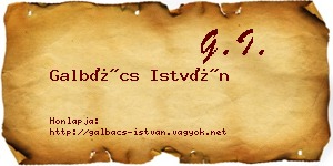 Galbács István névjegykártya